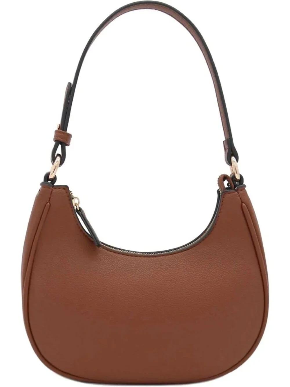 Women's Brown Small Crescent For Trendy Underarm Purse Zipper Shoulder Bag